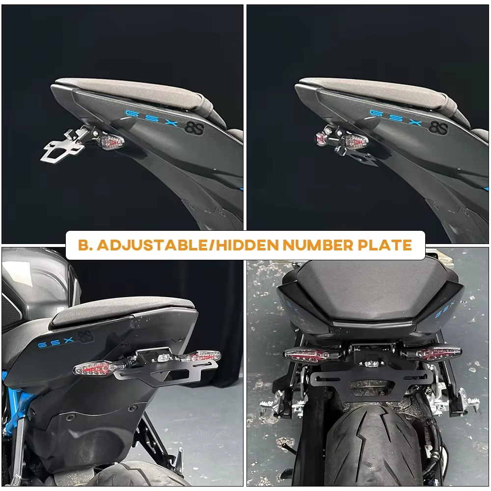 Plug & Play Foldable Tail Tidy Plate Holder - Suzuki GSX-8S / GSX-8R 2024-2027