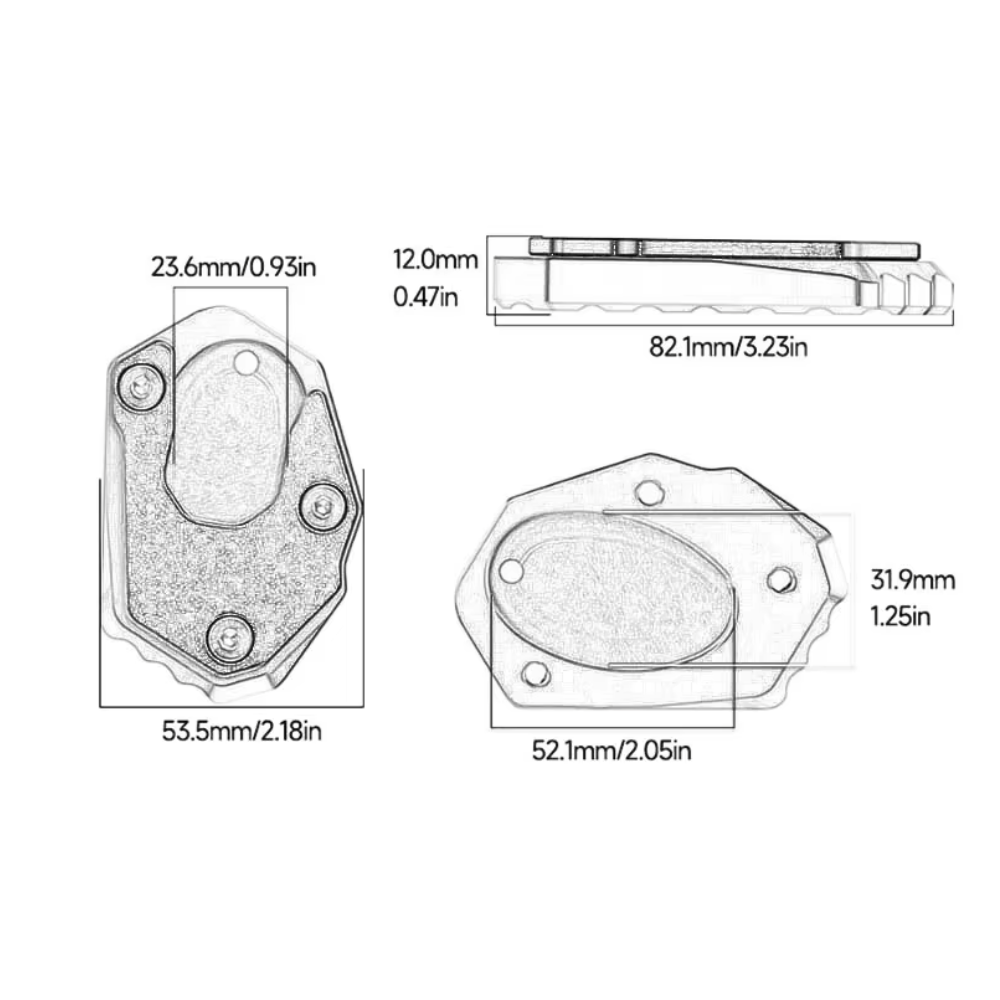 CNC Kickstand Shoe Extender Side Kick Stand - Kawasaki Z900 / Z900RS 2017-2026