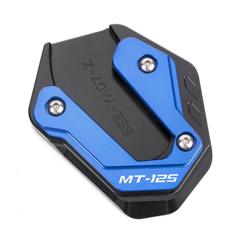 Blue CNC Side Stand Kickstand Shoe Extender - Yamaha MT-125 2014-2026