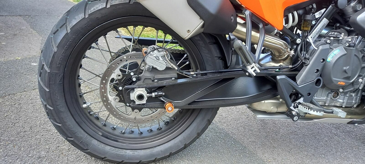 Orange Rear Swingarm Spools Paddock Stand Bobbins KTM 890 Adventure 2020-2026