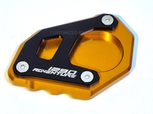 Black/Orange Side Stand Kickstand Shoe Extender - KTM 1290 Super Adventure 14-25