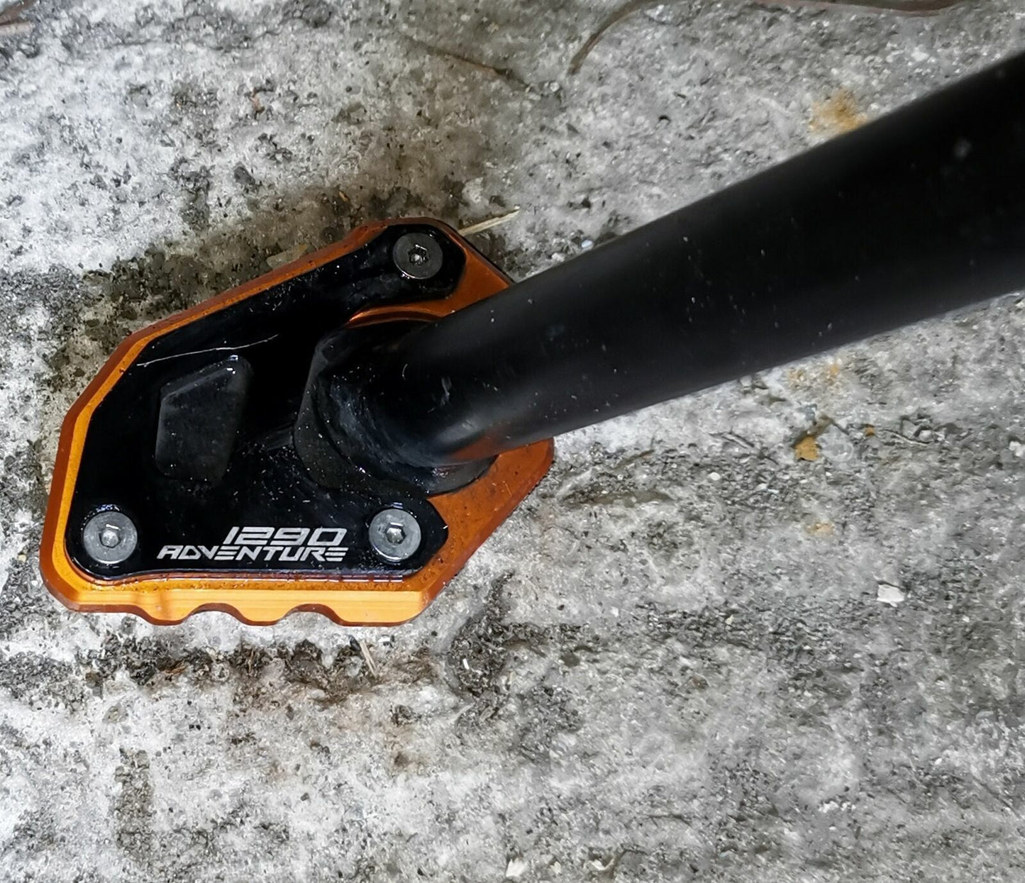 Black/Orange Side Stand Kickstand Shoe Extender - KTM 1290 Super Adventure 14-25