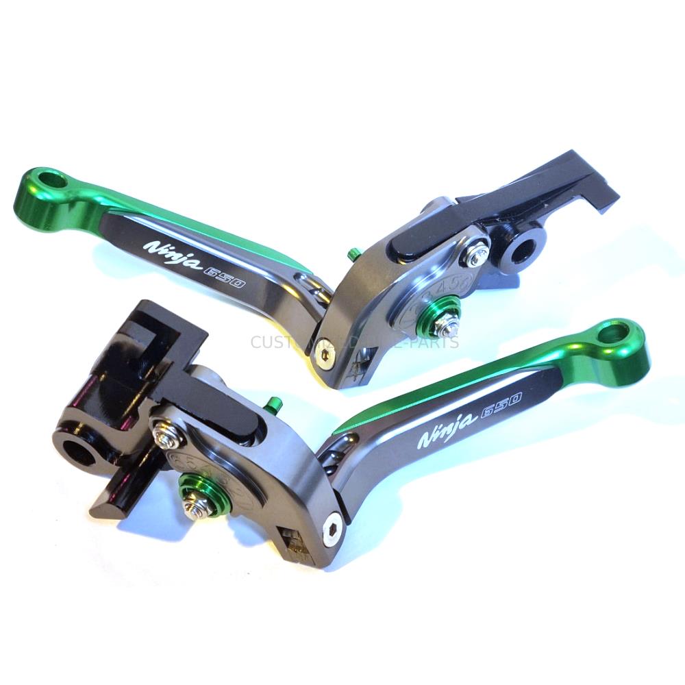 Kawasaki Ninja 650 2017-2026 | Adjustable Clutch Brake Lever Set Green/Titanium