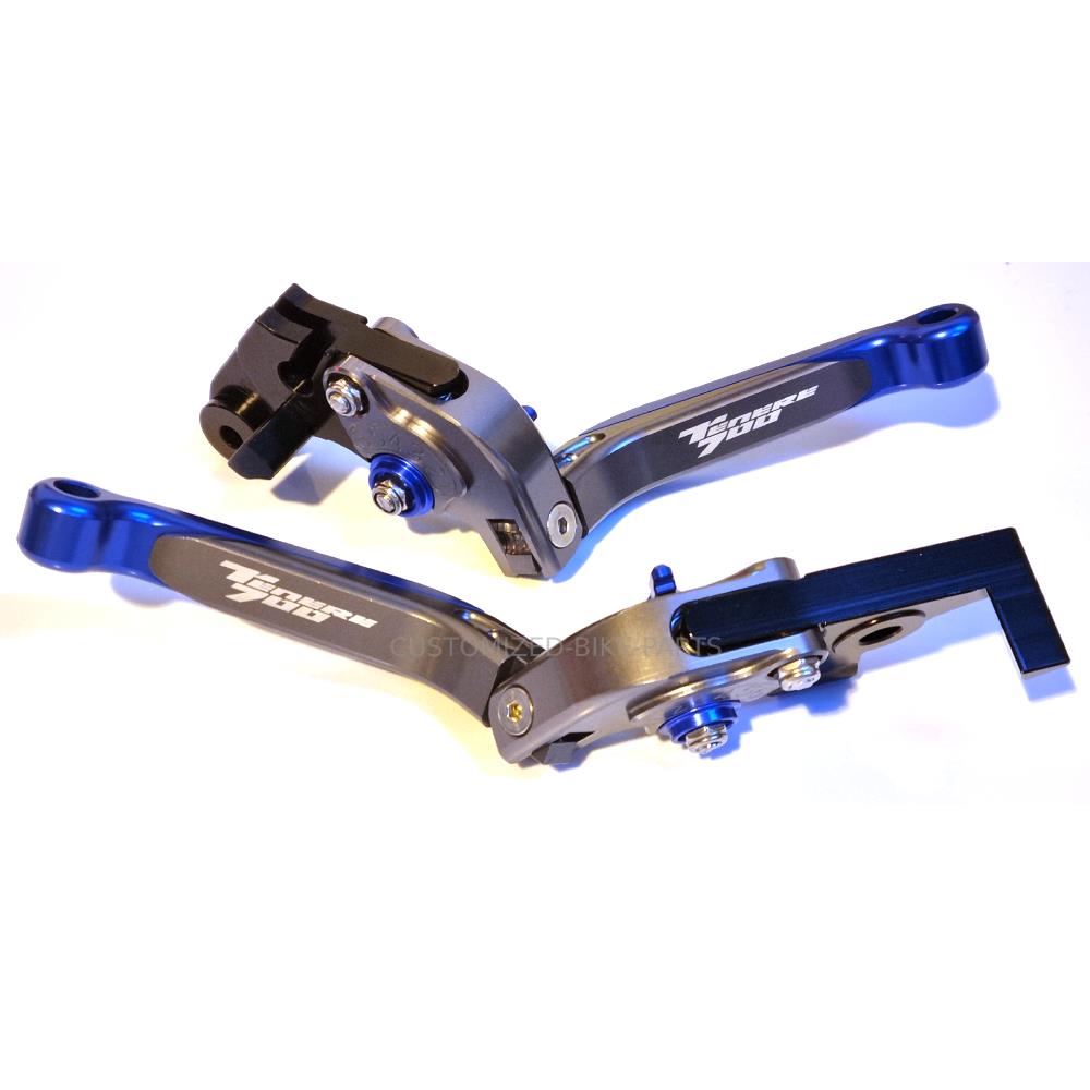 Blue/Grey Adjustable Clutch Brake Lever Set - Yamaha Tenere 700 /XTZ 2019-2026