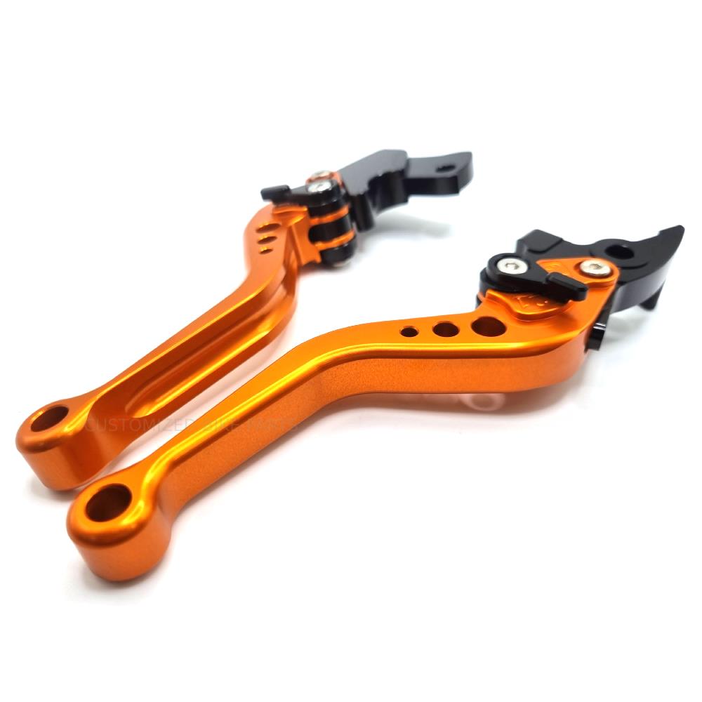 CNC Short Orange Clutch & Brake Levers For KTM RC 390 2013-2021