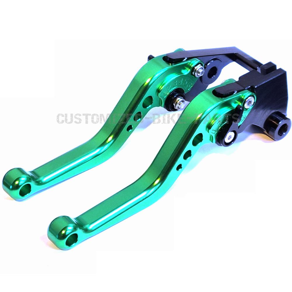 Short Green Clutch & Brake Levers For Kawasaki Z650 2017-2025