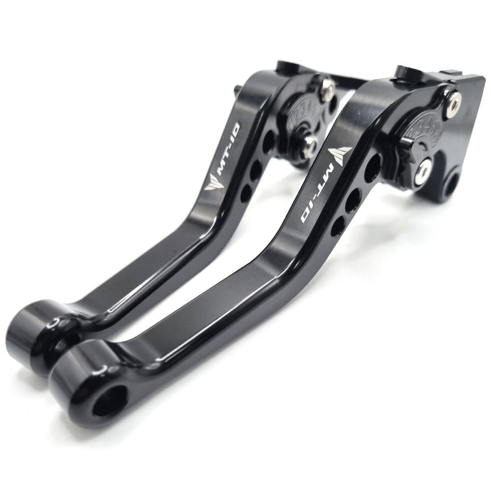 thumbnail image 2 of Black Short Engraved Adjustable Clutch & Brake Levers For Yamaha MT-10 2016-2021 2 of 4