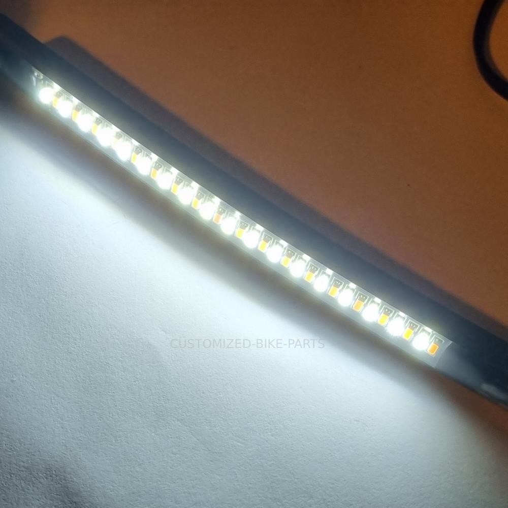 2X LED Universal Amber Motorcycle Fork Turn Signal Indicator Blinker Light Strip