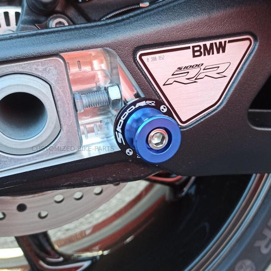 Blue Motorcycle Paddock Stand Spool Bobbins - BMW S1000RR 2009-2025