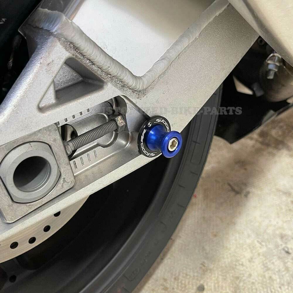 Blue Motorcycle Paddock Stand Spool Bobbins - BMW S1000RR 2009-2025