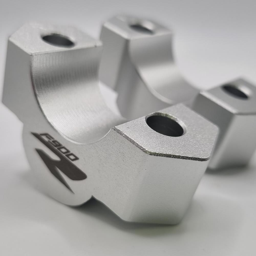 28mm Silver Handlebar Mount Risers Clamp - BMW F900R F 900 R 2019-2023