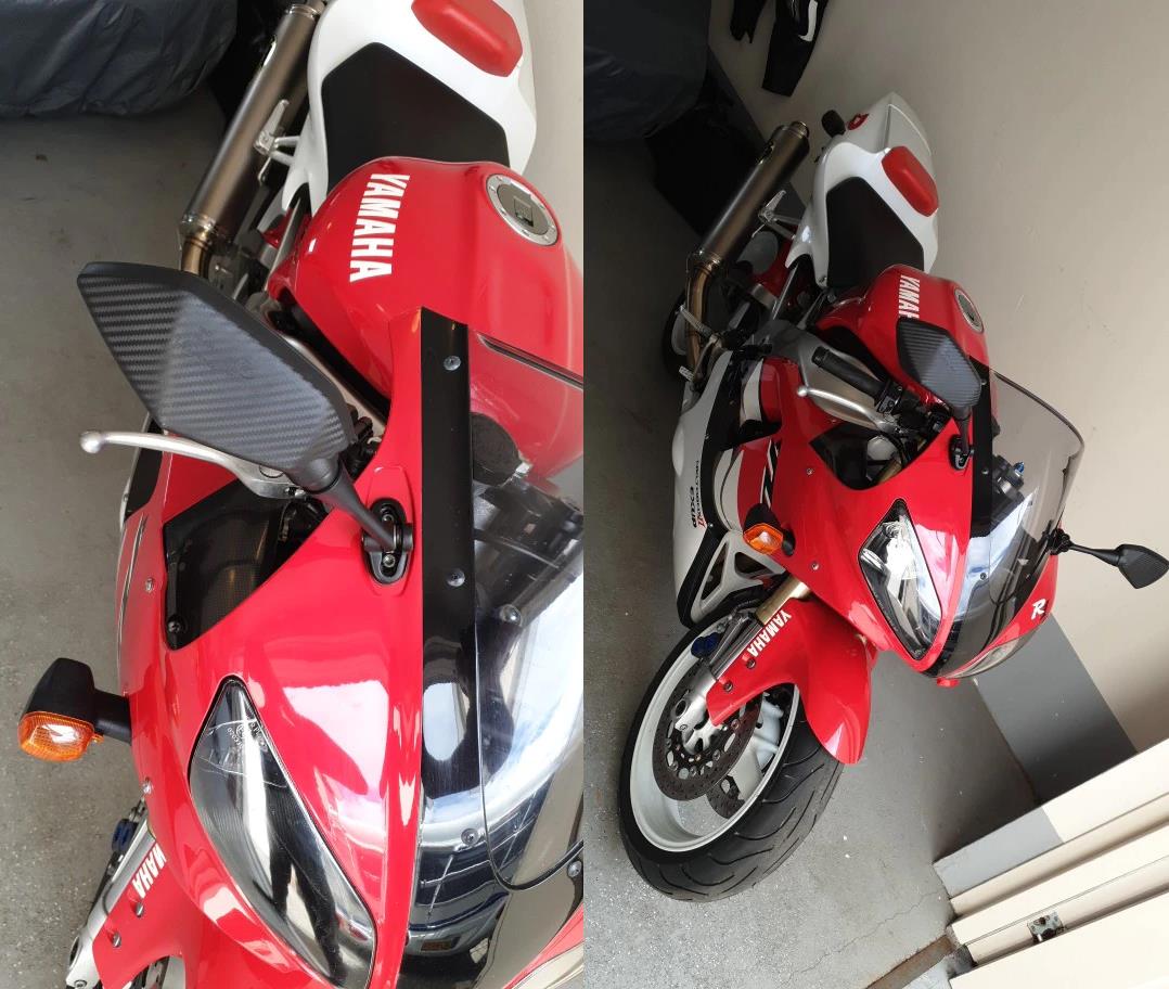 Yamaha YZF R1 R6 R7 R25 R15 R125 R3 R1S R1M FZ6R Carbon Look Rear View Mirrors