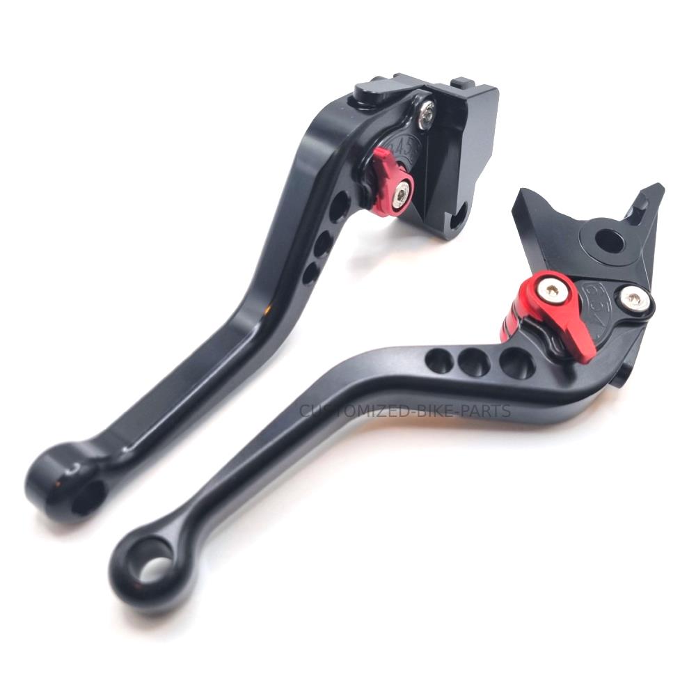 Short Black Red Clutch & Brake Levers For Kawasaki Z650 2017-2025