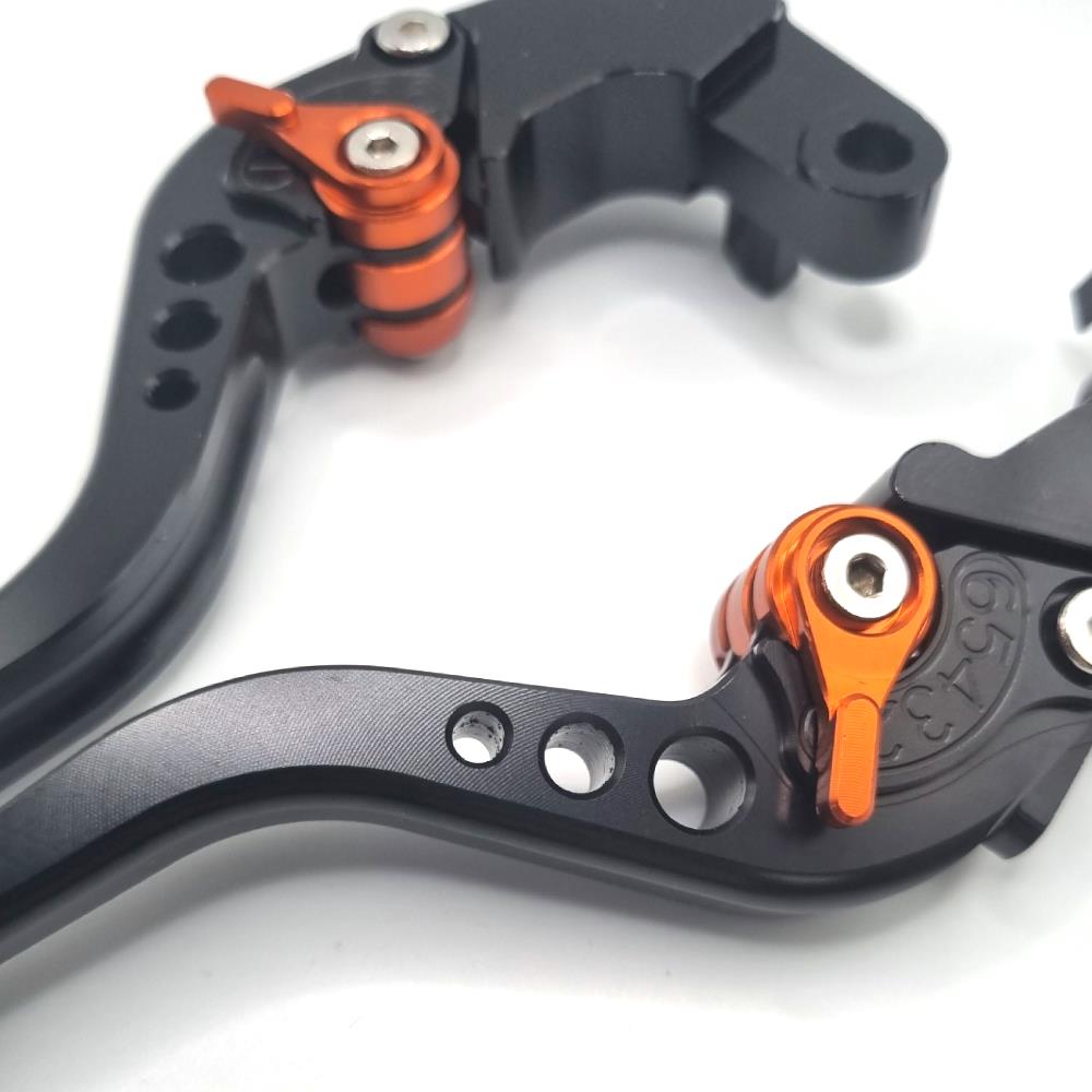 Short Black Orange Adjustable Brake & Clutch Lever Set - KTM 790 Duke 2018-2025