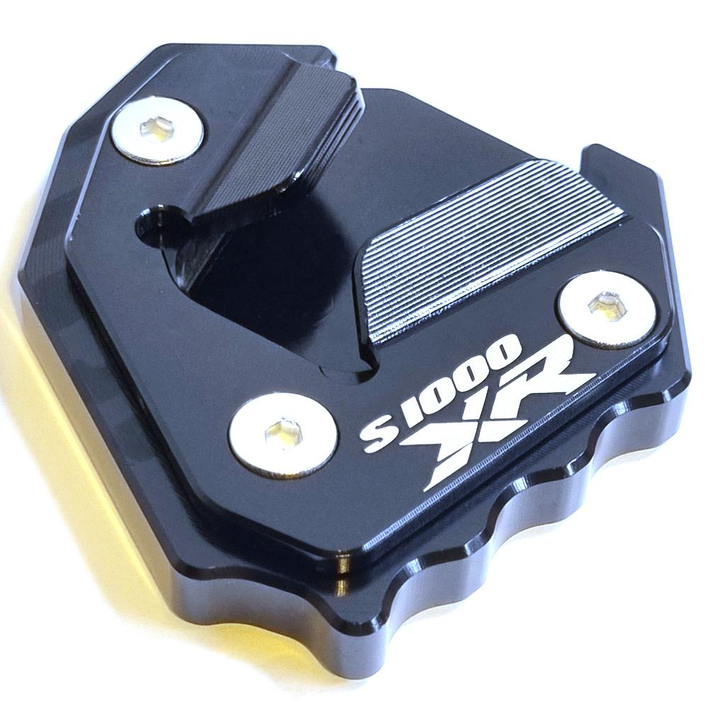 Black CNC Kickstand Foot Extender For BMW S 1000 XR (2020-2025) | Wider Base