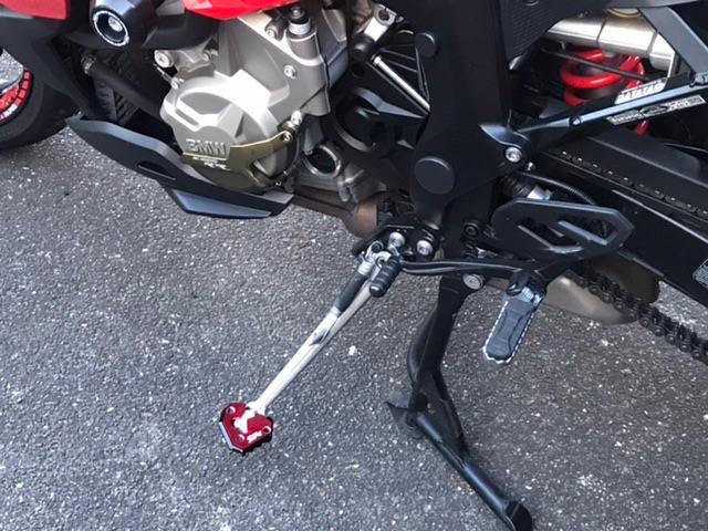 Black/Red CNC Side Stand Kickstand Shoe Extender - BMW S 1000 XR 2020-2025