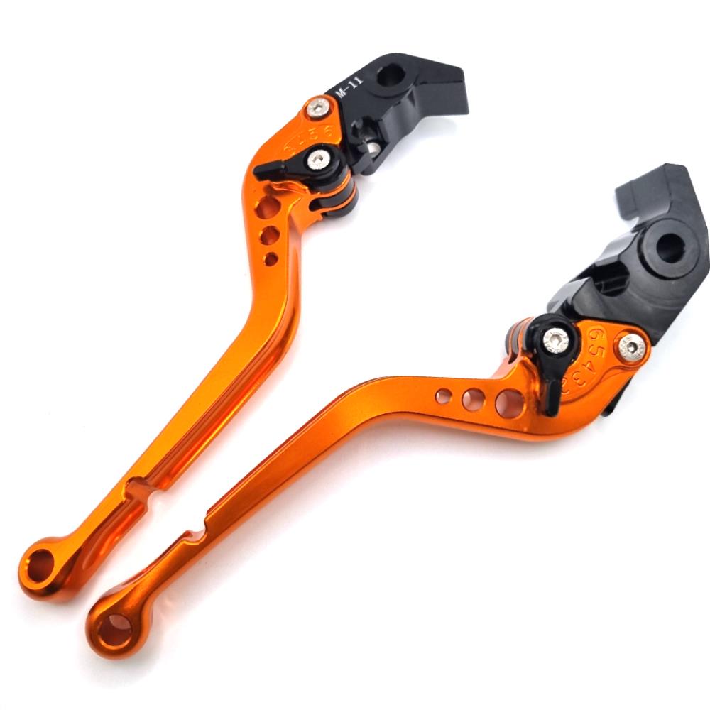 Long Orange Adjustable Brake & Clutch Lever Set 1290 Super Duke R / GT 2014-2025