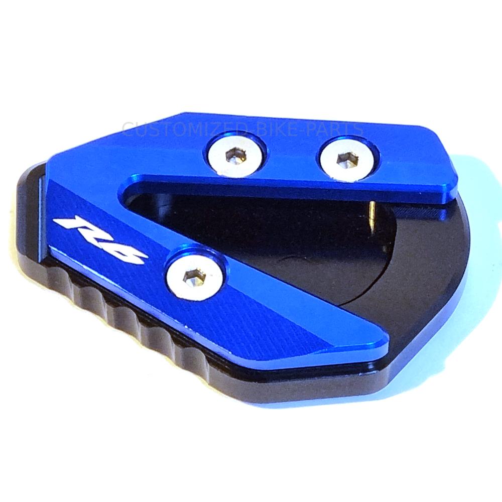 Blue CNC Side Stand Kickstand Shoe Extender - Yamaha YZF-R6 2017-2022