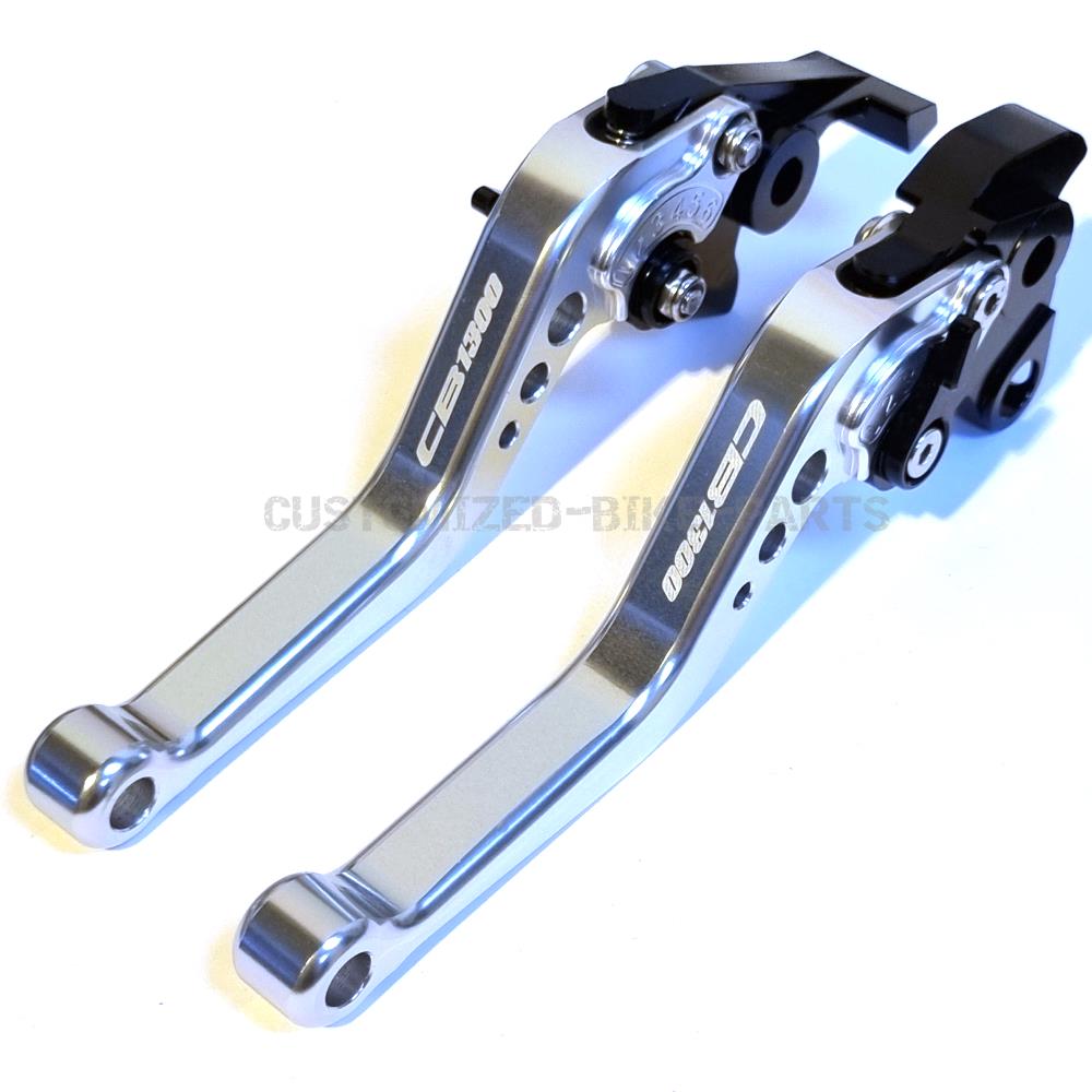 Honda CB 1300 2003-2011 Short Engraved Clutch Brake Lever Set - Silver