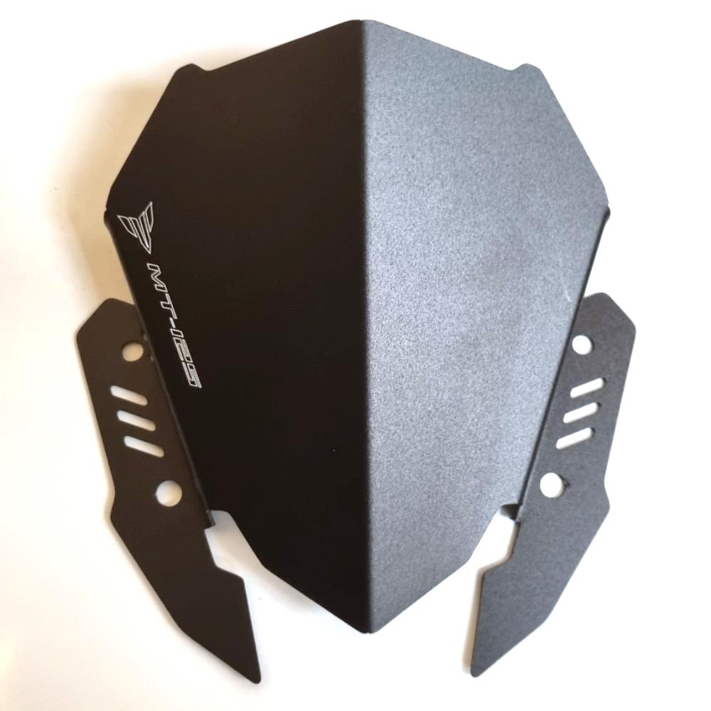 Black Aluminium Small Windscreen Windshield Screen Yamaha MT-125 2020-2025