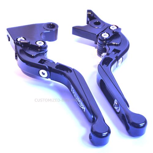 Black / Black Adjustable Clutch & Brake Lever - Triumph Speed Triple 2008-2010