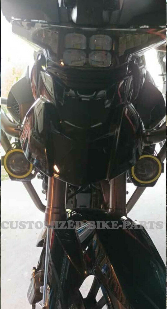 2x 125W U7 LED Motorcycle Angel Eyes Headlight Spotlight Auxiliary Lights Green