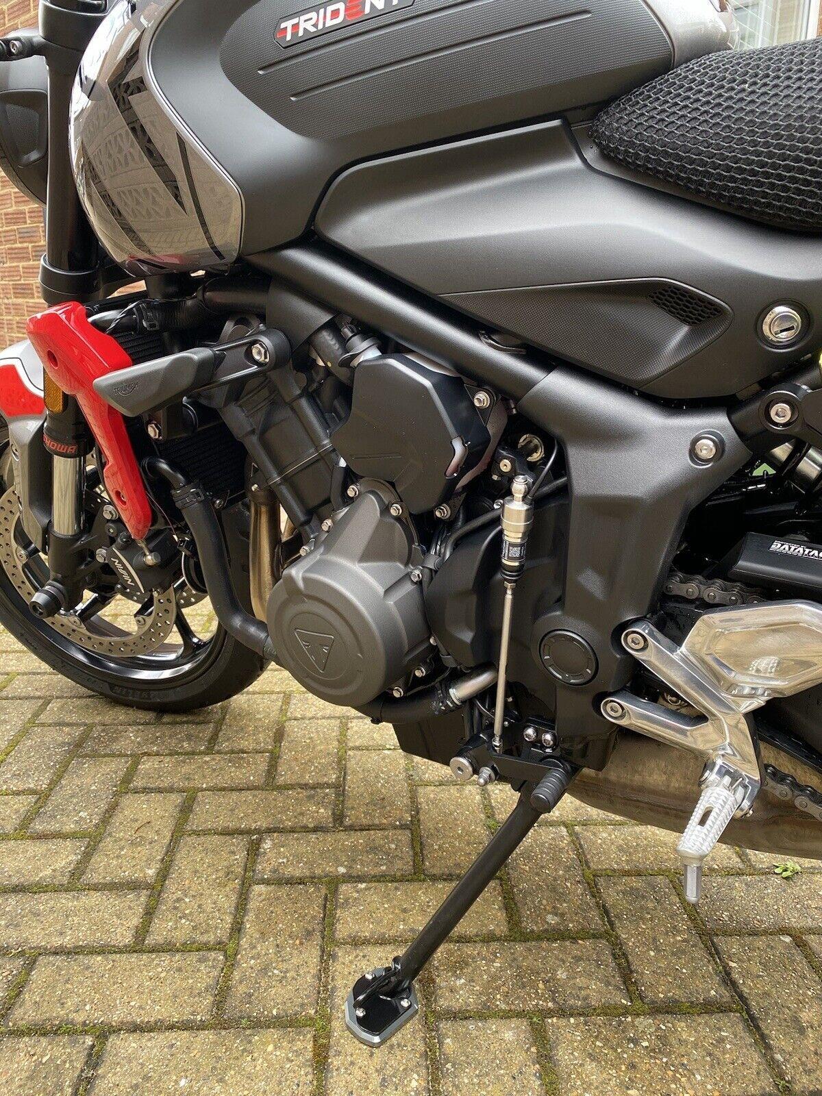 Grey Side Stand Kickstand Shoe Extender - Triumph Trident 660 2021-2025