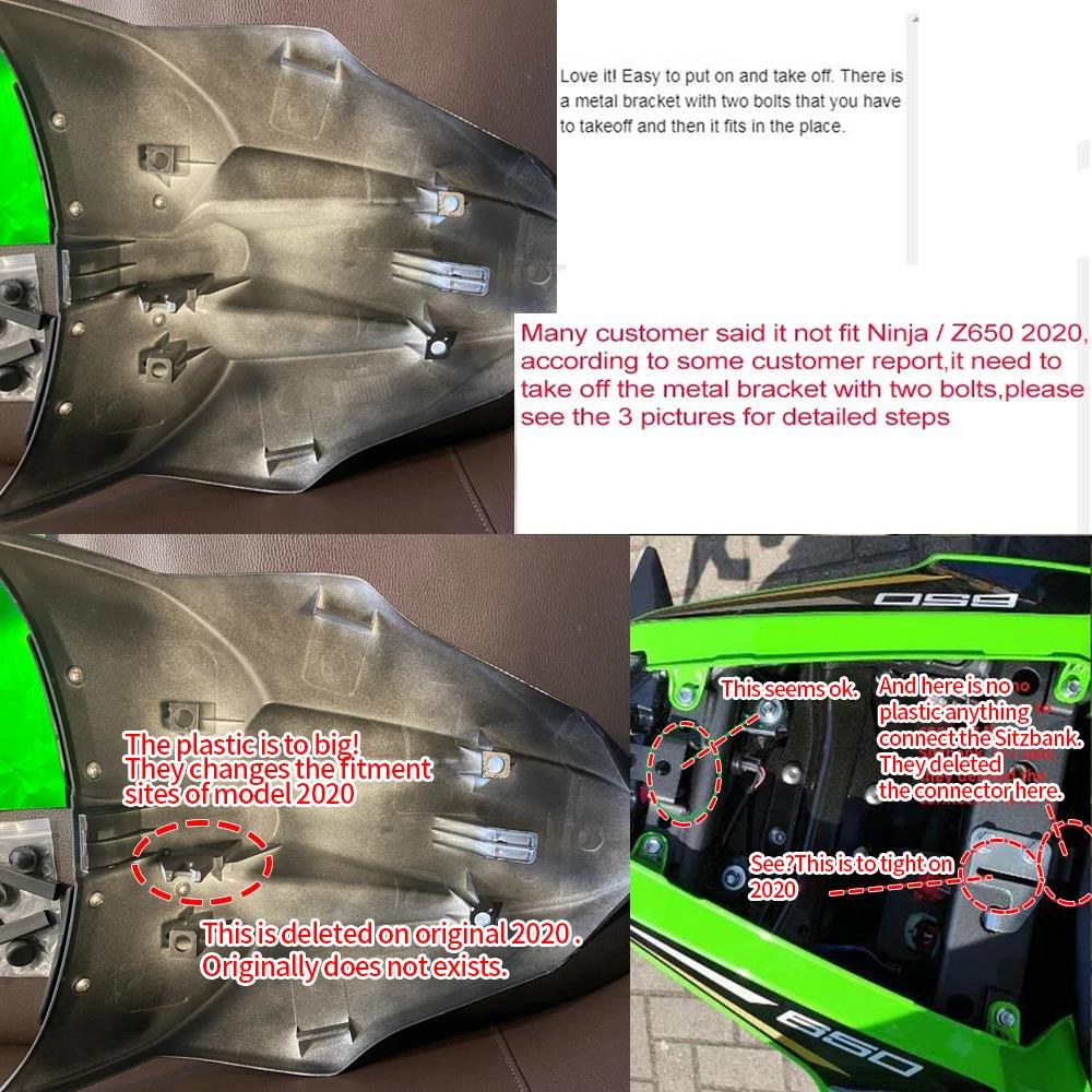 Kawasaki Z650 2017-2025 White Motorcycle Rear Pillion Passenger Seat Cowl