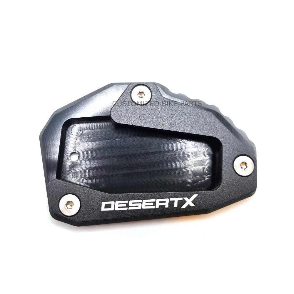 Black CNC Side Stand Kickstand Shoe Extender - Ducati Desert X 2022-2025