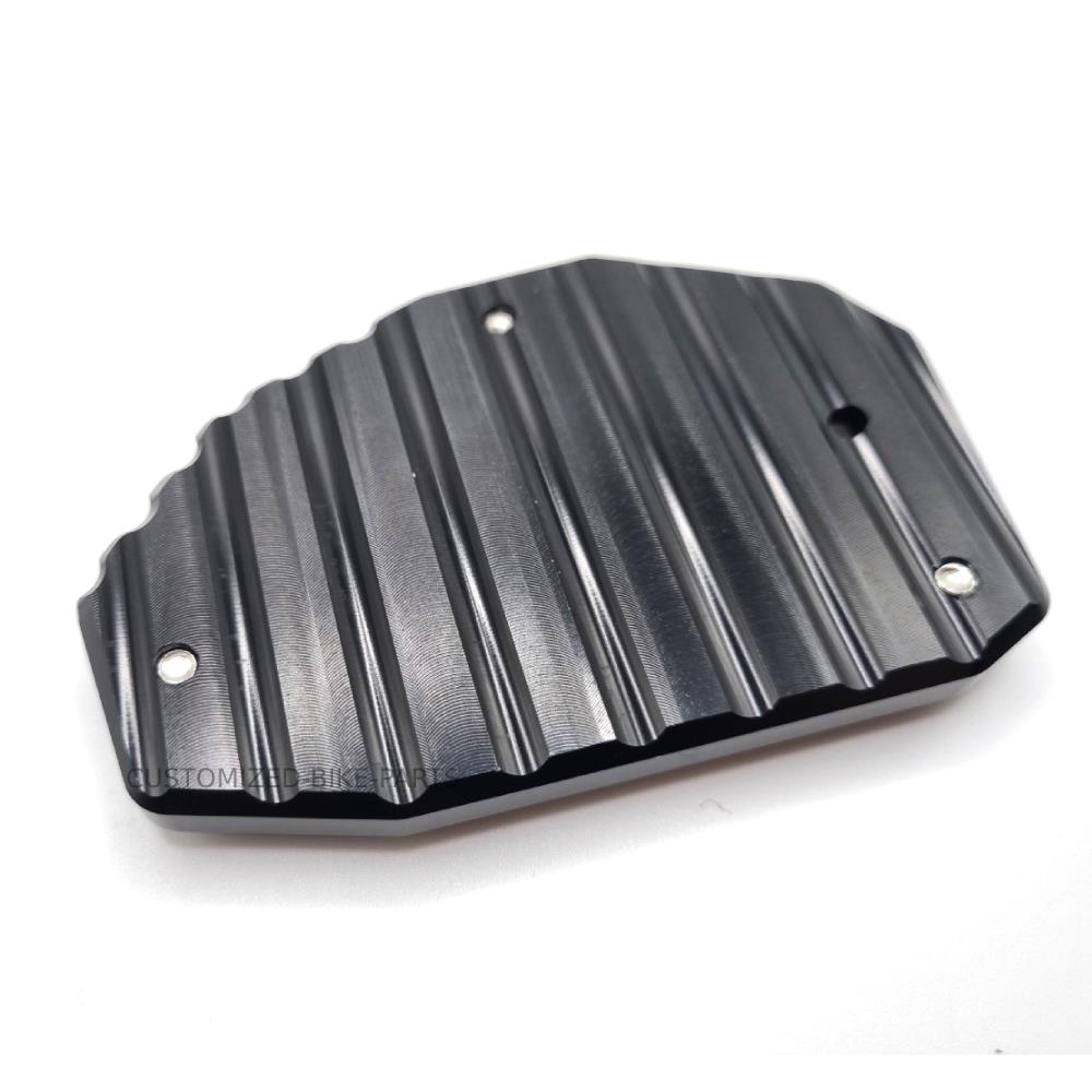 Black CNC Side Stand Kickstand Shoe Extender - Ducati Desert X 2022-2025
