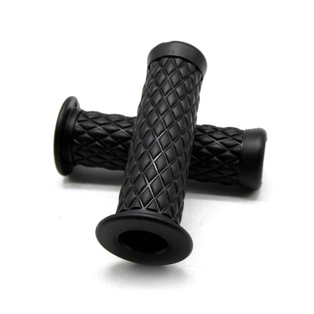 Motorcycle 7/8" 22mm Handlebar Hand Bar Grips Cafe Racer Honda Yamaha - Black