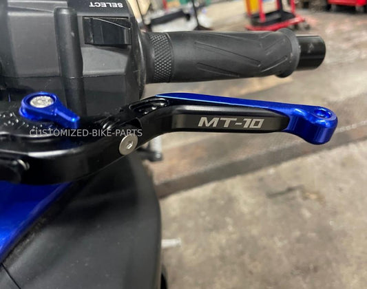 Blue/Black Adjustable Clutch Brake Lever Set - Yamaha MT-10 SP / MT-10 2022-2025