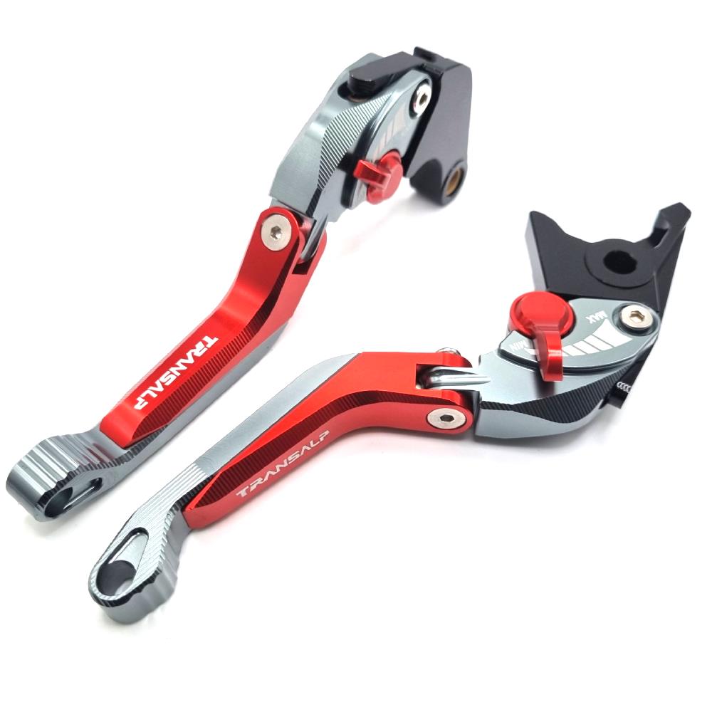 RED ADJUSTABLE BRAKE & CLUTCH LEVERS SET - HONDA TRANSALP 750 XL750 2023-2025