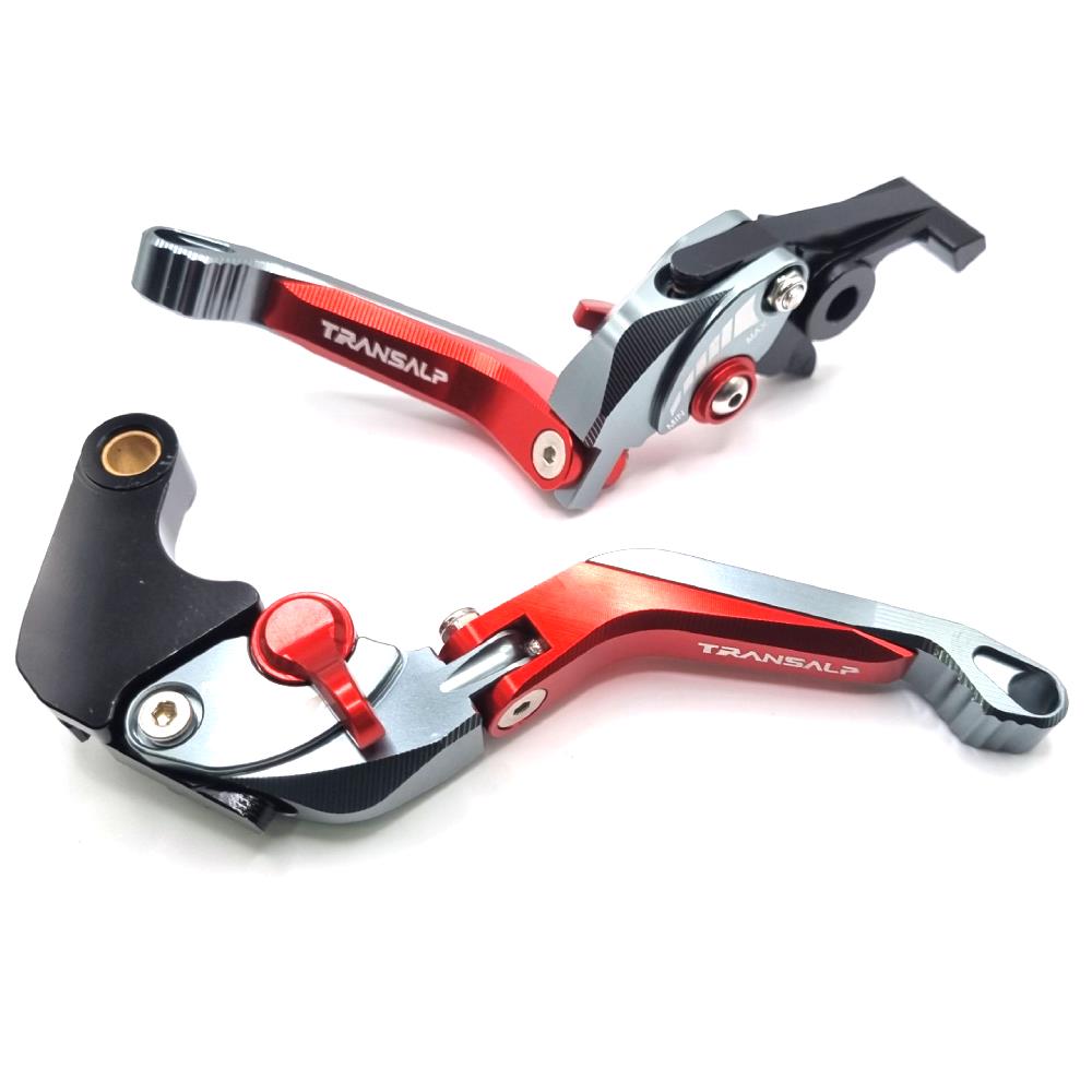 RED ADJUSTABLE BRAKE & CLUTCH LEVERS SET - HONDA TRANSALP 750 XL750 2023-2025