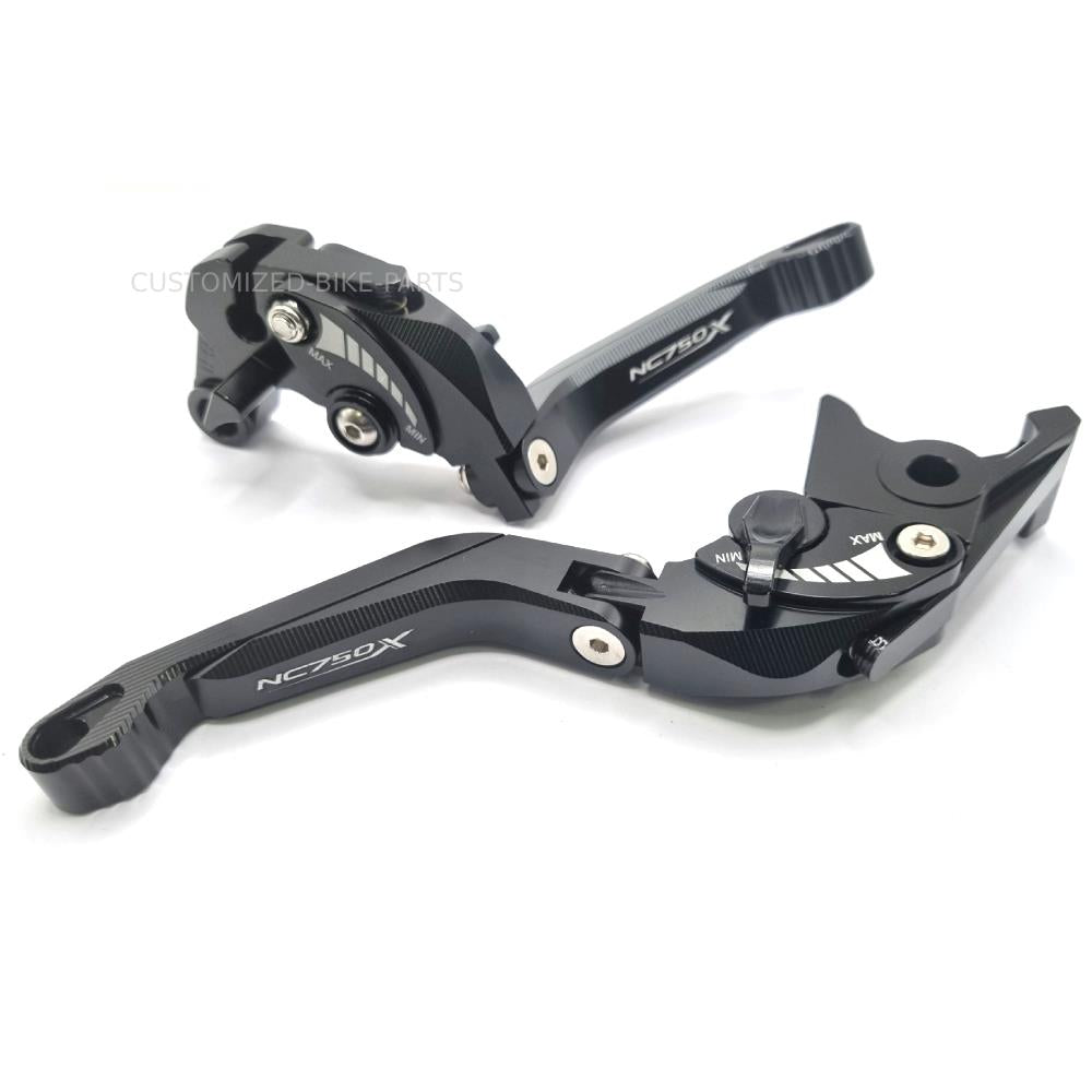 BLACK / BLACK ADJUSTABLE BRAKE & CLUTCH LEVERS SET - HONDA NC750X 2016-2026