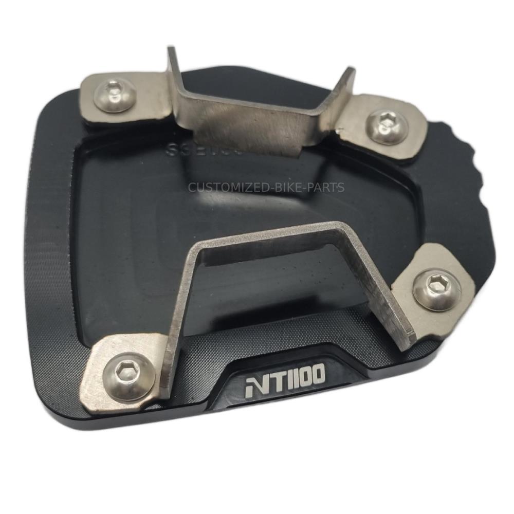 Black CNC Side Stand Kickstand Shoe Extender - Honda DCT NT 1100 2022-2025
