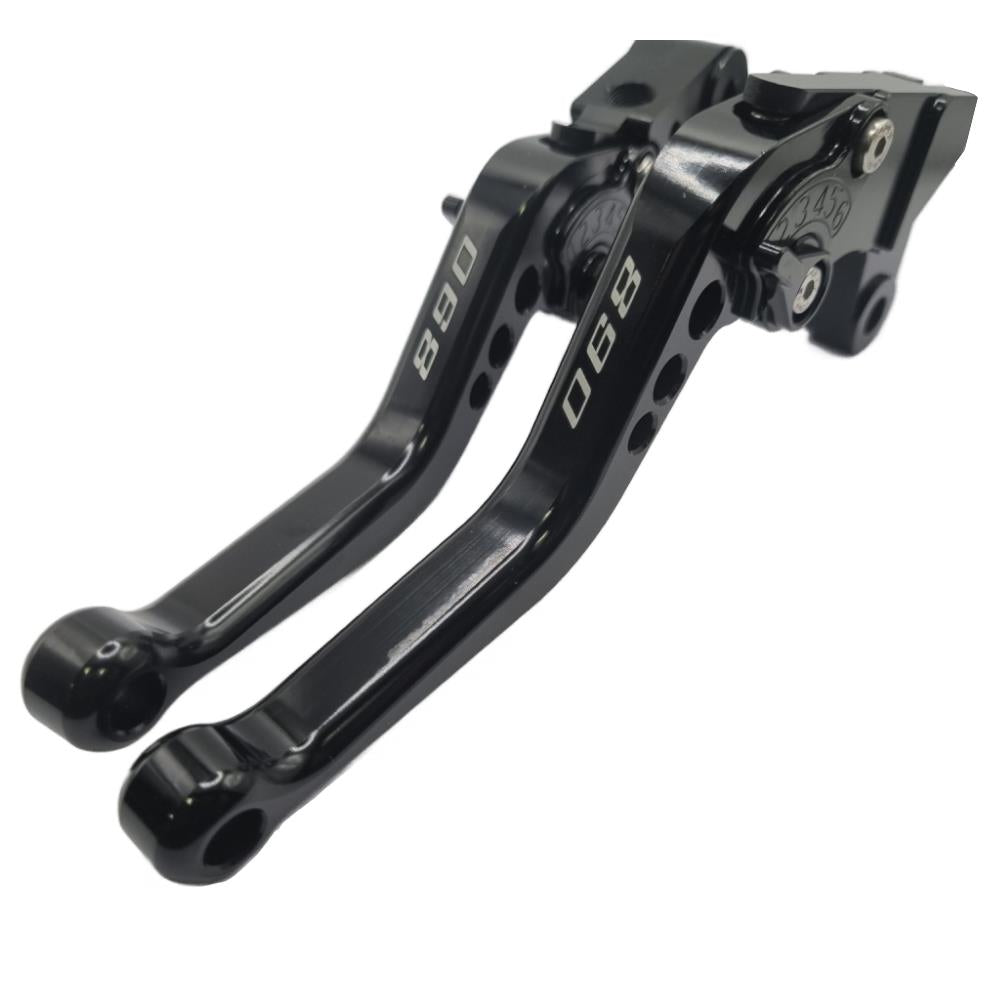 SHORT BLACK ADJUSTABLE BRAKE & CLUTCH LEVER SET For KTM 890 Duke R 2020-2025