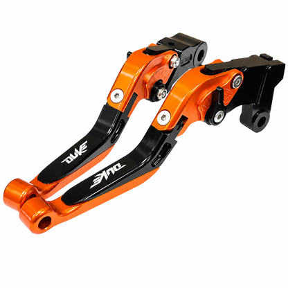 Adjustable Extendable Clutch Brake Lever Set Black/Orange KTM 890 Duke 2020-2025