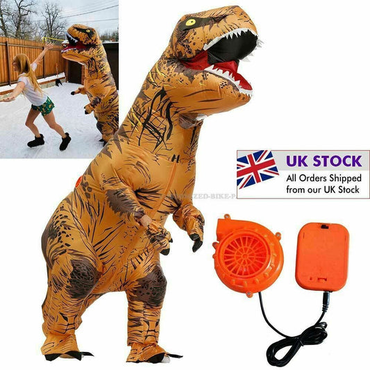 Kids & Adults Inflatable Halloween Party T-REX Dinosaur Costume Blowup Outfit