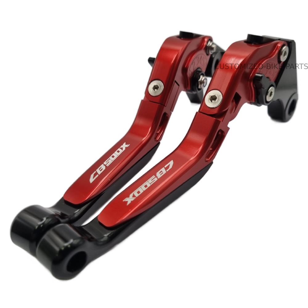 Red / Black Adjustable Brake & Clutch Levers - Honda CB500X 2022-2025