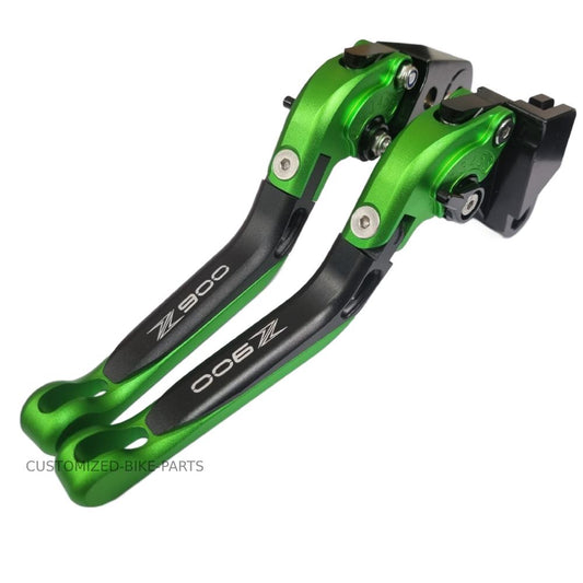 Green / Black Adjustable Brake & Clutch Levers Kawasaki Z900SE Z900RS 2018-2025
