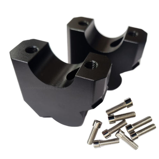 Black 35mm Handlebar Mount Risers Clamp - Honda NT1100 2022-2025