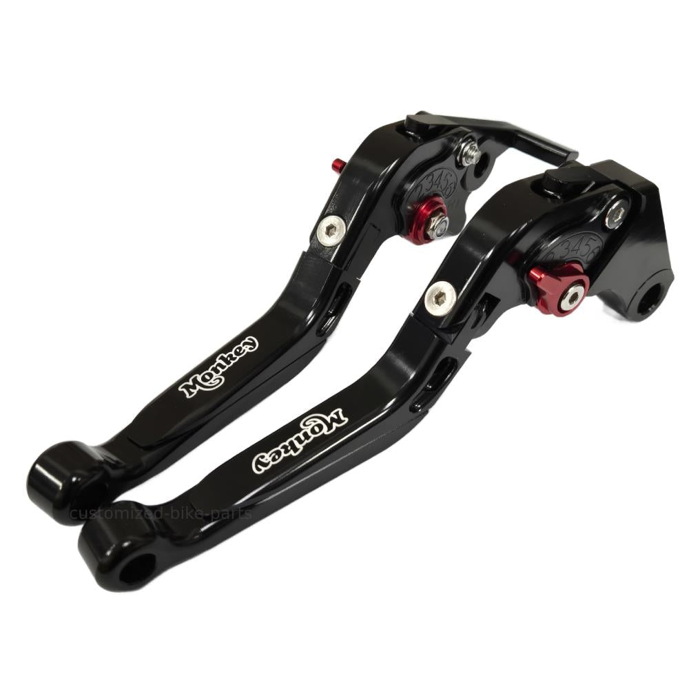 Honda Monkey Z125 2019-2026 Black / Black Extendable Clutch & Brake Lever
