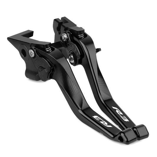 YAMAHA YZF-R3 2015-2025 BLACK SHORT ADJUSTABLE BRAKE & CLUTCH LEVERS SET