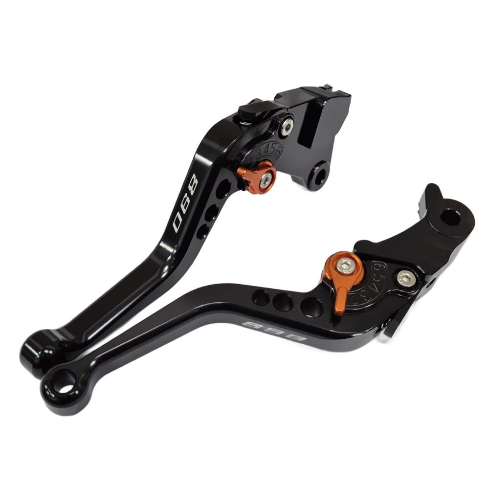 Short Black Orange Adjustable Brake & Clutch Lever Set - KTM 890 Duke 2020-2025