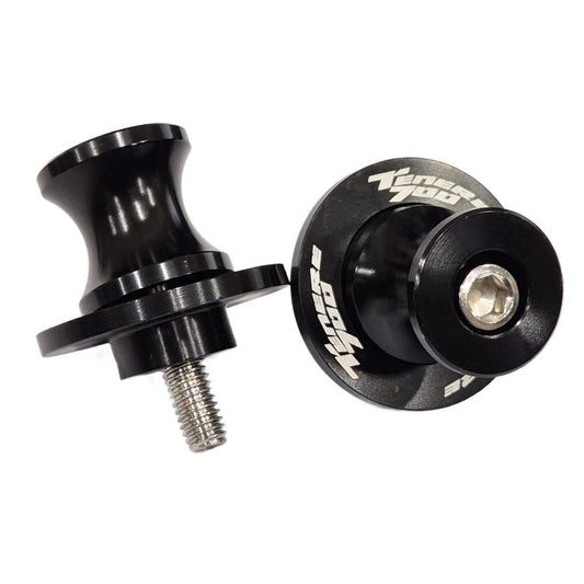 Black Rear Swingarm Spools Paddock Stand Bobbins - Yamaha Tenere 700 2019-2025