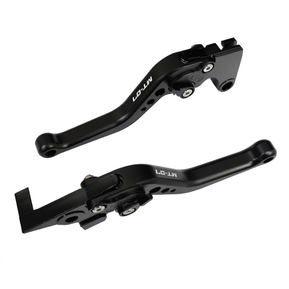 HJR Short Black Adjustable Brake & Clutch Levers For Yamaha MT-07, MT-09, XSR Series
