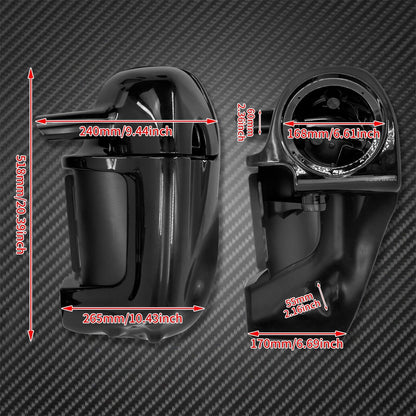 Lower Vented Leg Fairings for Harley Touring 1983-2013 w/ Speaker Grills