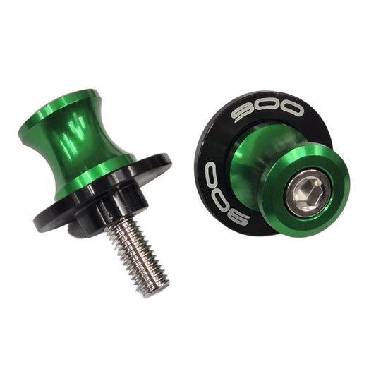 Green Kawasaki Z900 / RS 2017-2025 Rear Swingarm Spools Paddock Stand Bobbins