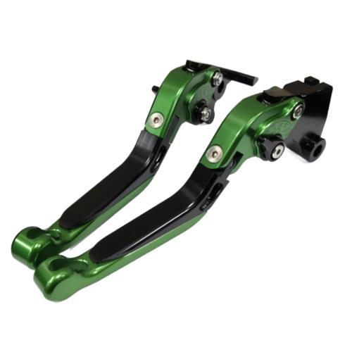 Green Adjustable Clutch Brake Lever Set For Kawasaki Z500 / Ninja 500 2024-2025